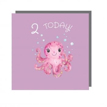 Age Card - Pink Octopus 2 Today