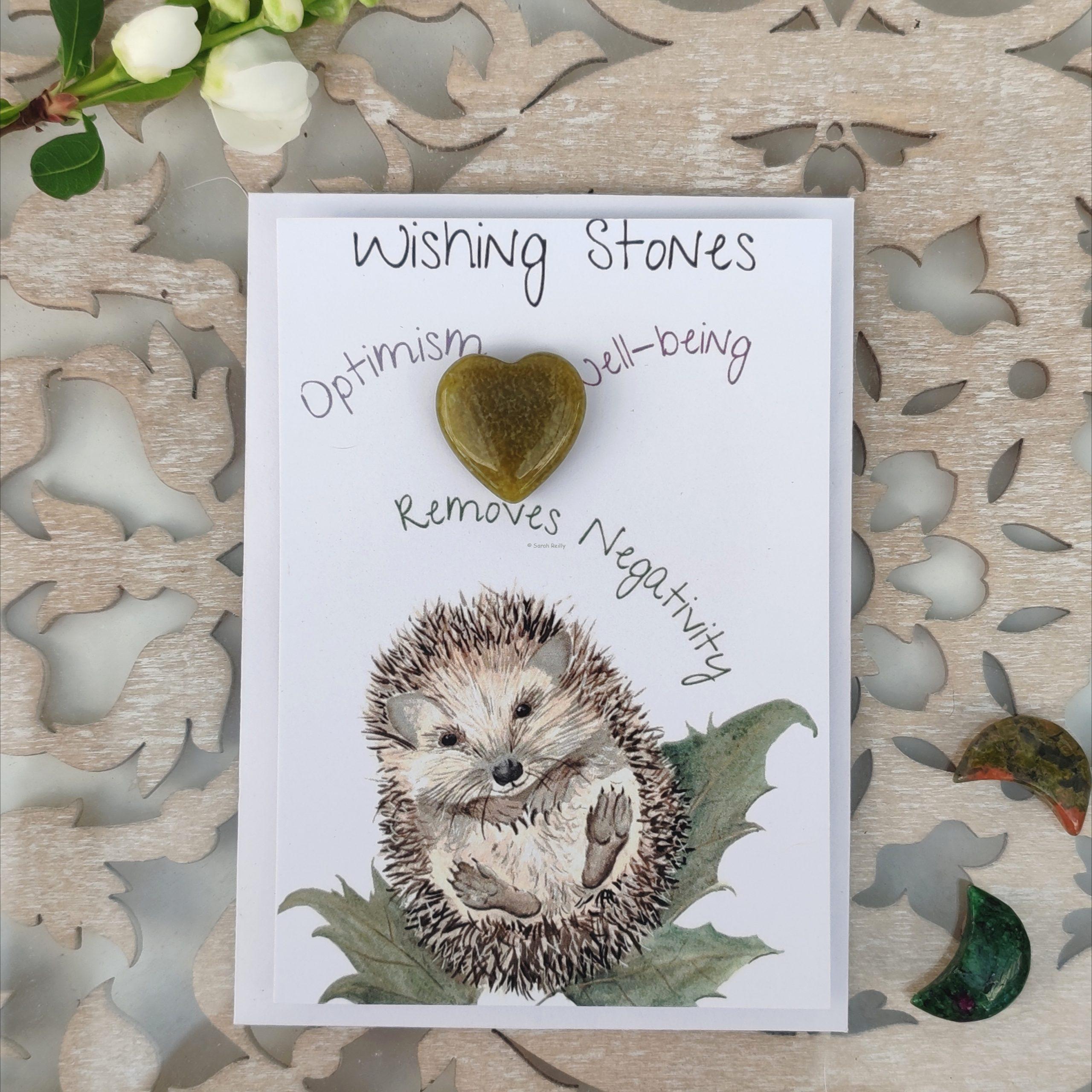 WELL BEING - Hedgehog Wishing Stone Card