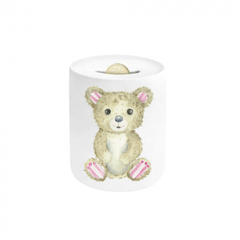 Pink Teddy Ceramic Moneybox