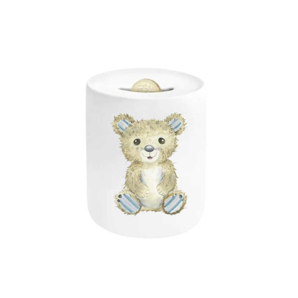 Blue Teddy Ceramic Moneybox
