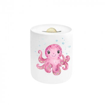 Pink Octopus Ceramic Moneybox