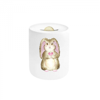 Pink Bunny Ceramic Moneybox