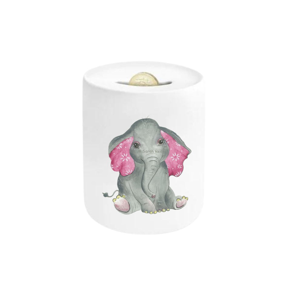 Pink Elephant Ceramic Moneybox