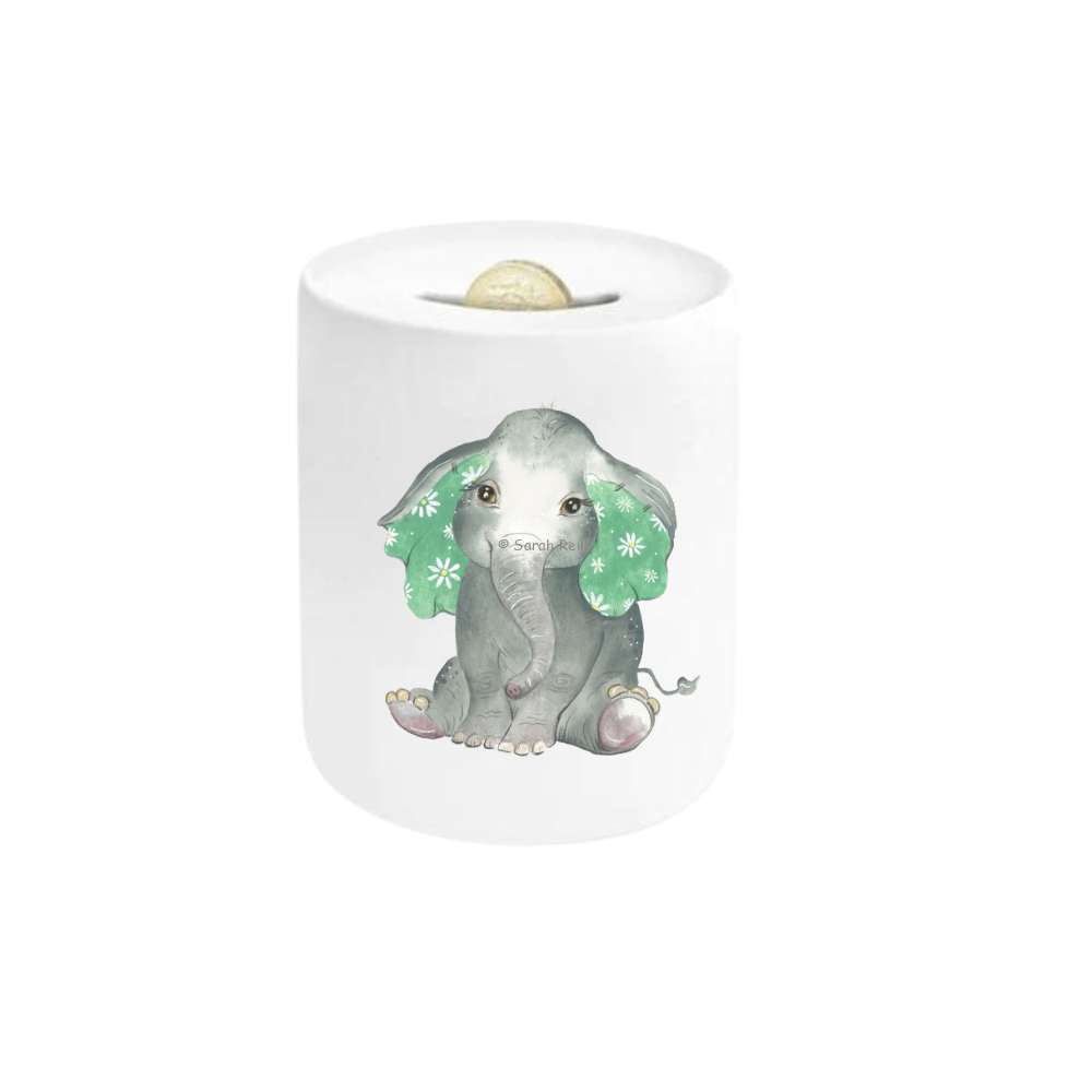 Green Elephant Ceramic Moneybox