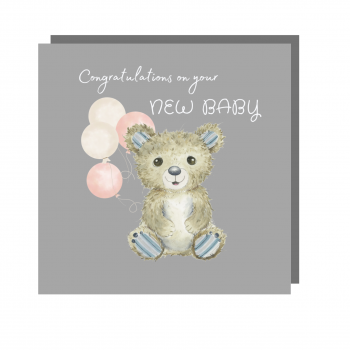 New Baby Blue Teddy Card
