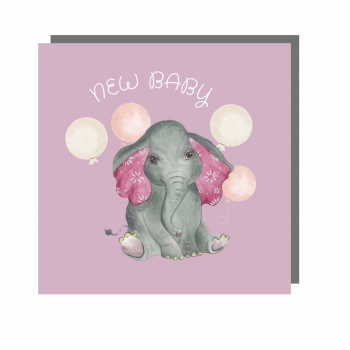 New Baby Pink Elephant Card