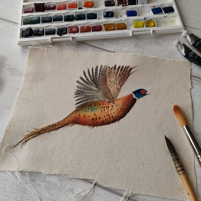 Pheasant in flight - Original Watercolour Artwork by Sarah Reilly