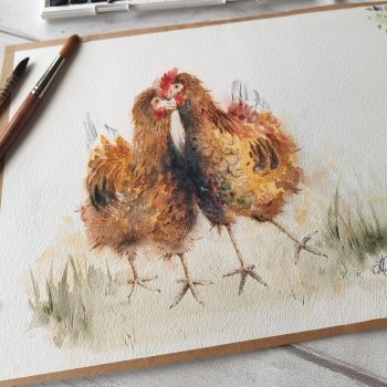 Chickens "Girls of a Feather" - Original Artwork