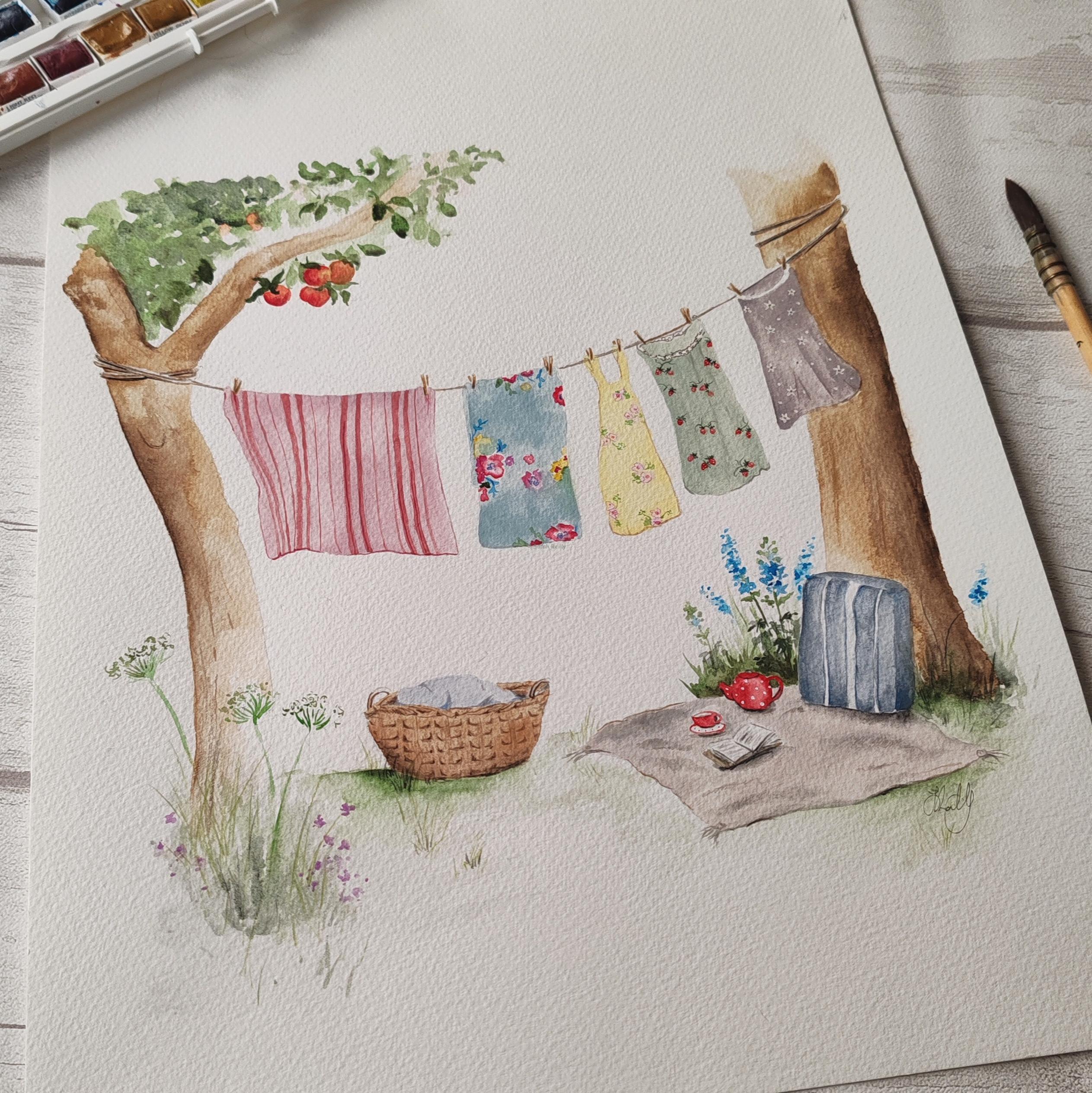 "Laundry Day" - Original Artwork