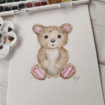 Pink Teddy- Original Artwork