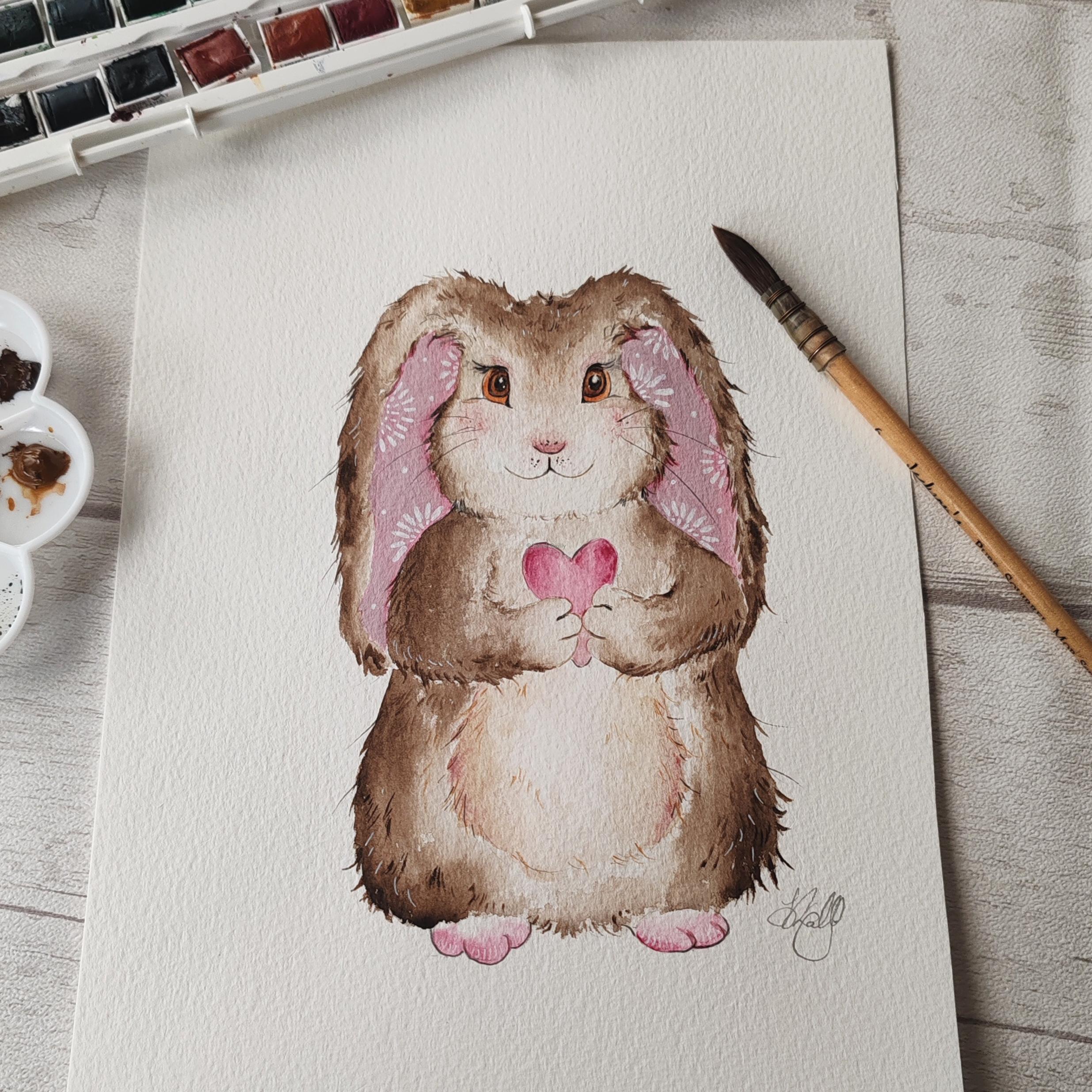 Pink Bunny- Original Artwork