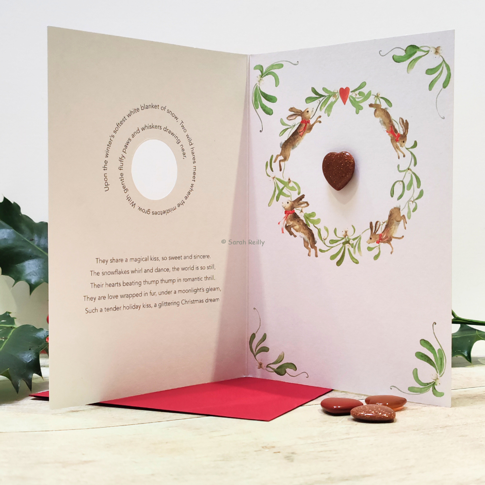 Christmas Kiss - "Goldstone" Crystal Card - Image 3