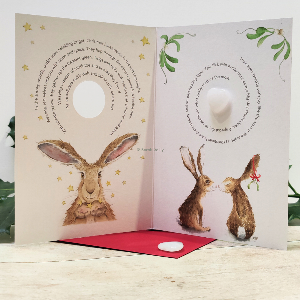The Hare Wreath - "Clear Quartz" Crystal Card