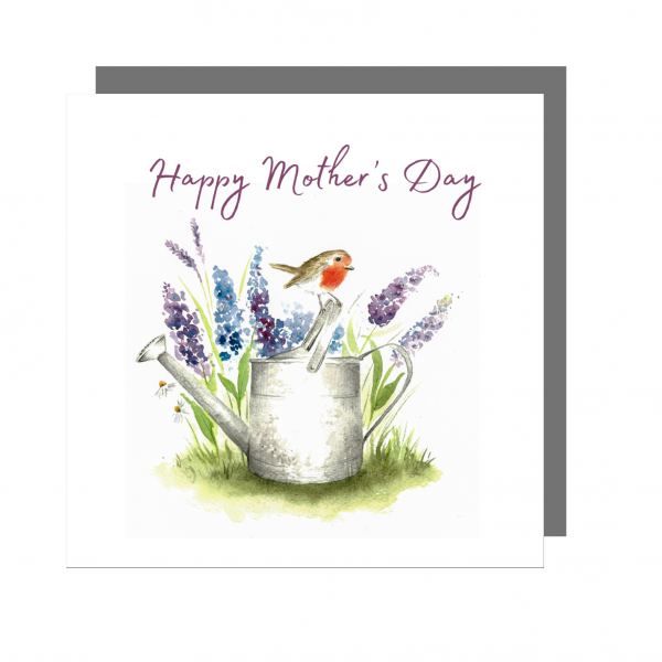 "Robin & Watering Can" Mother's Day Card