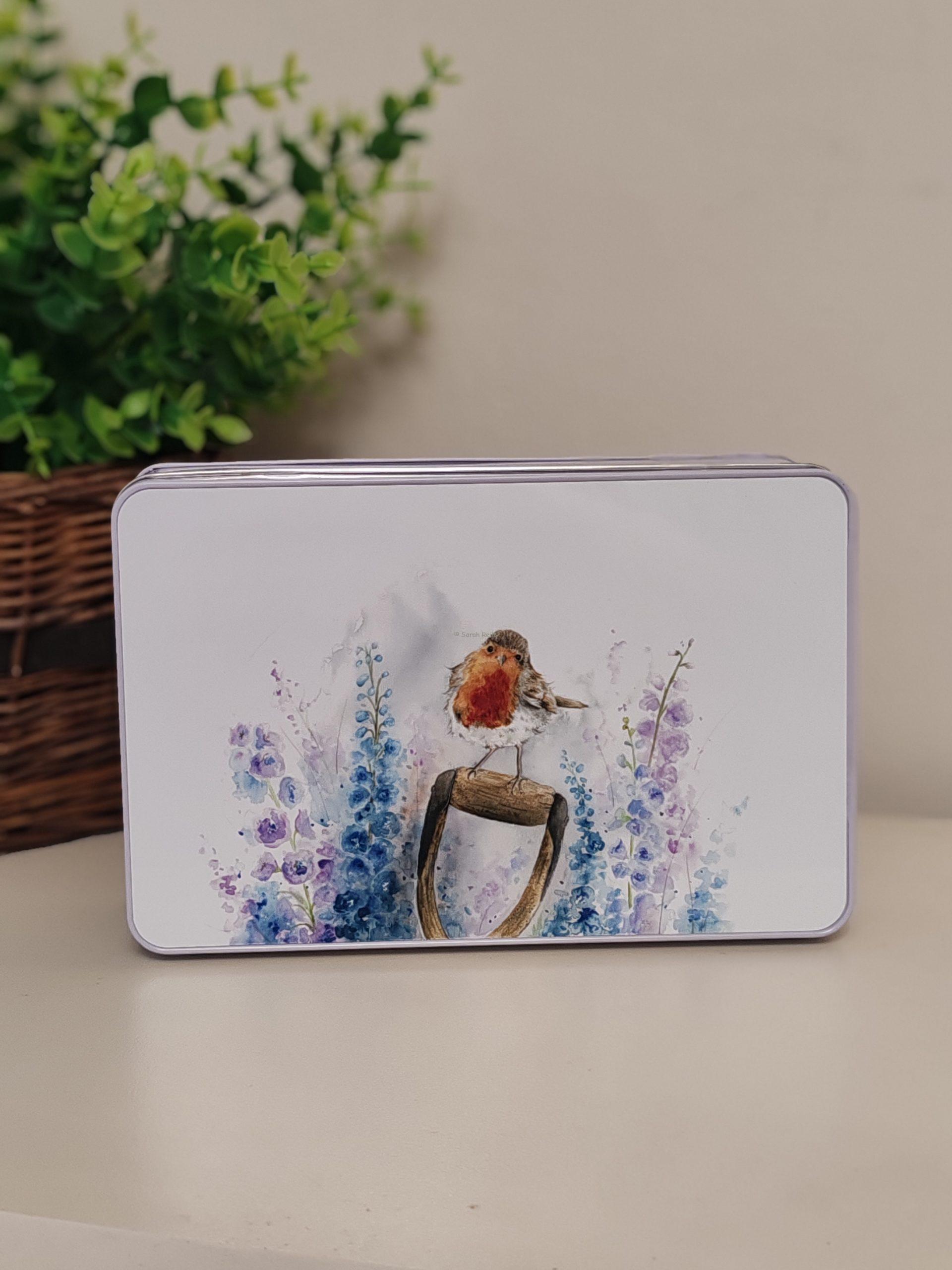 "Rosie Robin" Rectangle Cake/Biscuit Tin