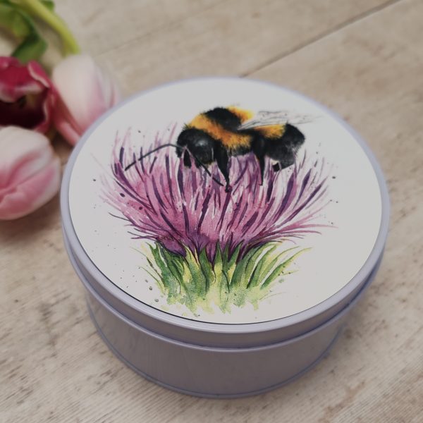 "Thistle & Bee" Small Round Keepsake Tin