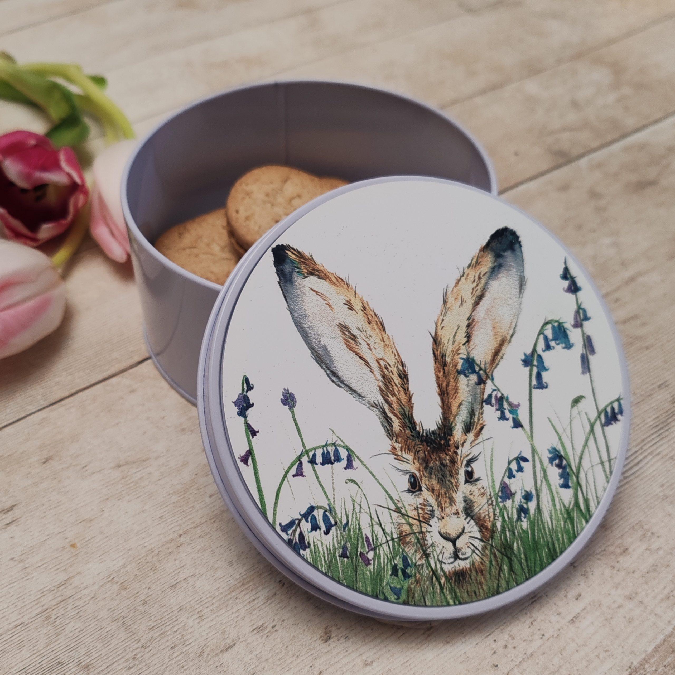 "Curious Hare" Small Round Keepsake Tin