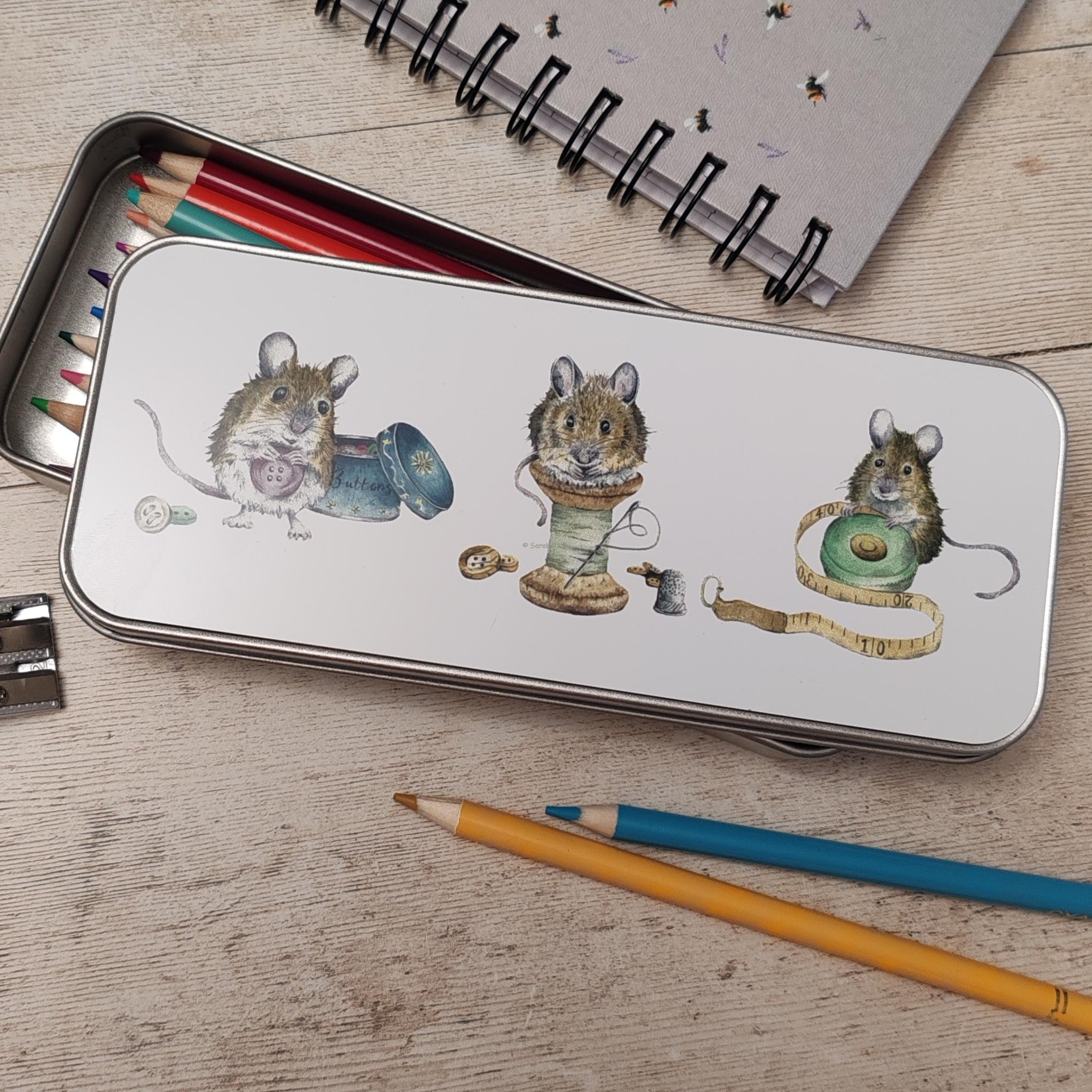"The Sewing Mice" Pencil Tin