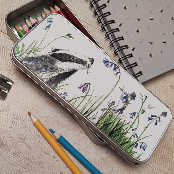 "Blissful Badger" Pencil Tin