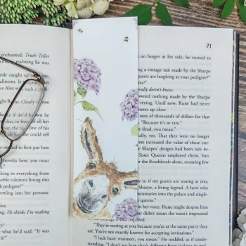 Donkey and Hydrangeas Bookmark