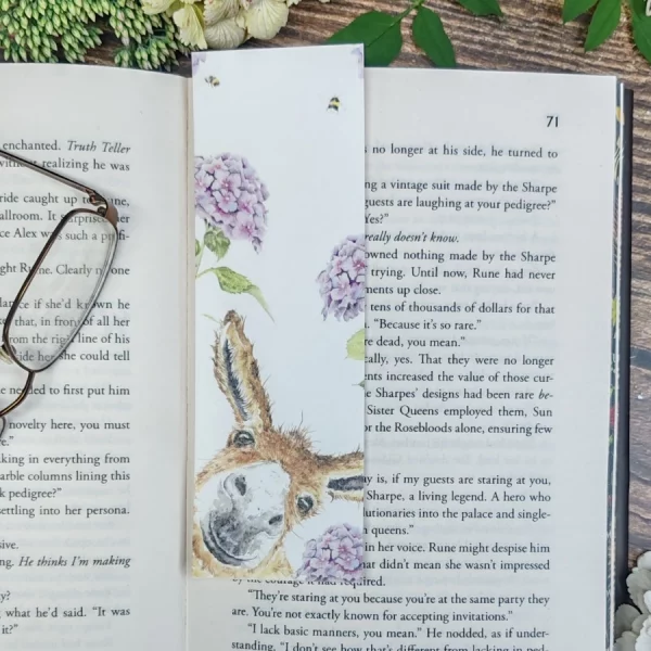 Donkey and Hydrangeas Bookmark