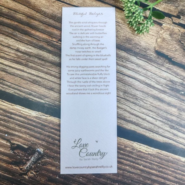 Blissful Badger Bookmark - Image 2