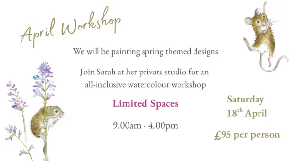 Watercolour Workshop at Sarah Reilly's Private Studio 18th April 2026