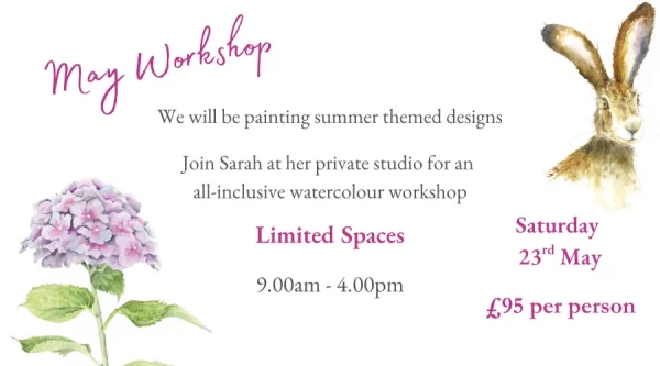 Watercolour Workshop at Sarah Reilly's Private Studio 23rd May 2026