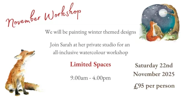 Watercolour Workshop at Sarah Reilly's Private Studio 22nd November 2025