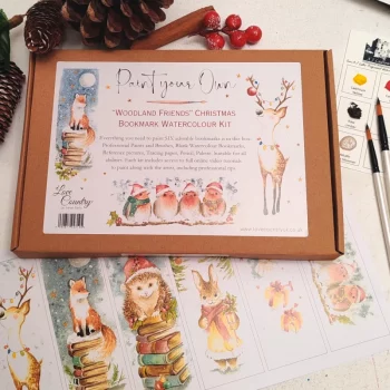 Paint Your Own "Woodland Friends" Christmas Bookmarks Kit