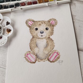 Pink Teddy- Original Artwork
