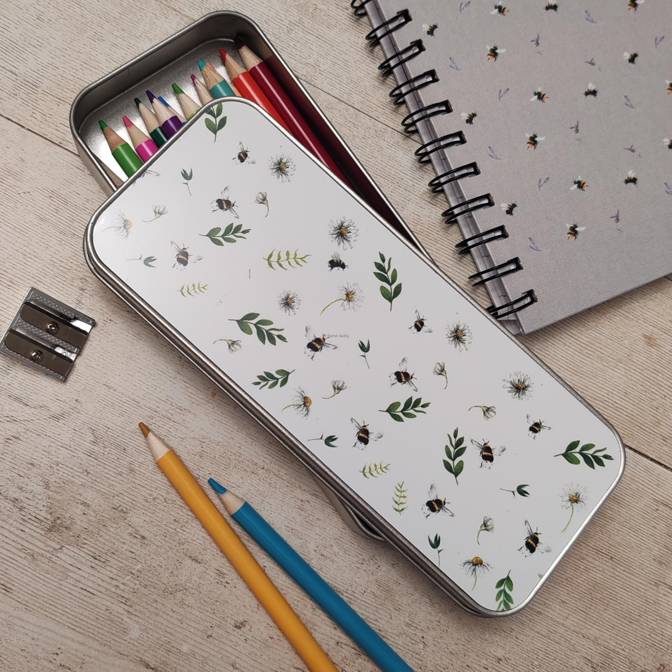 "Bees & Foliage" Pencil Tin