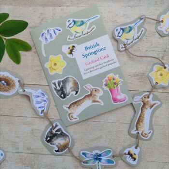 British Springtime Garland Card