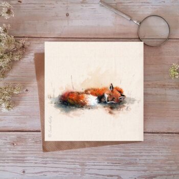 Sleepy Mr Fox Greeting Card