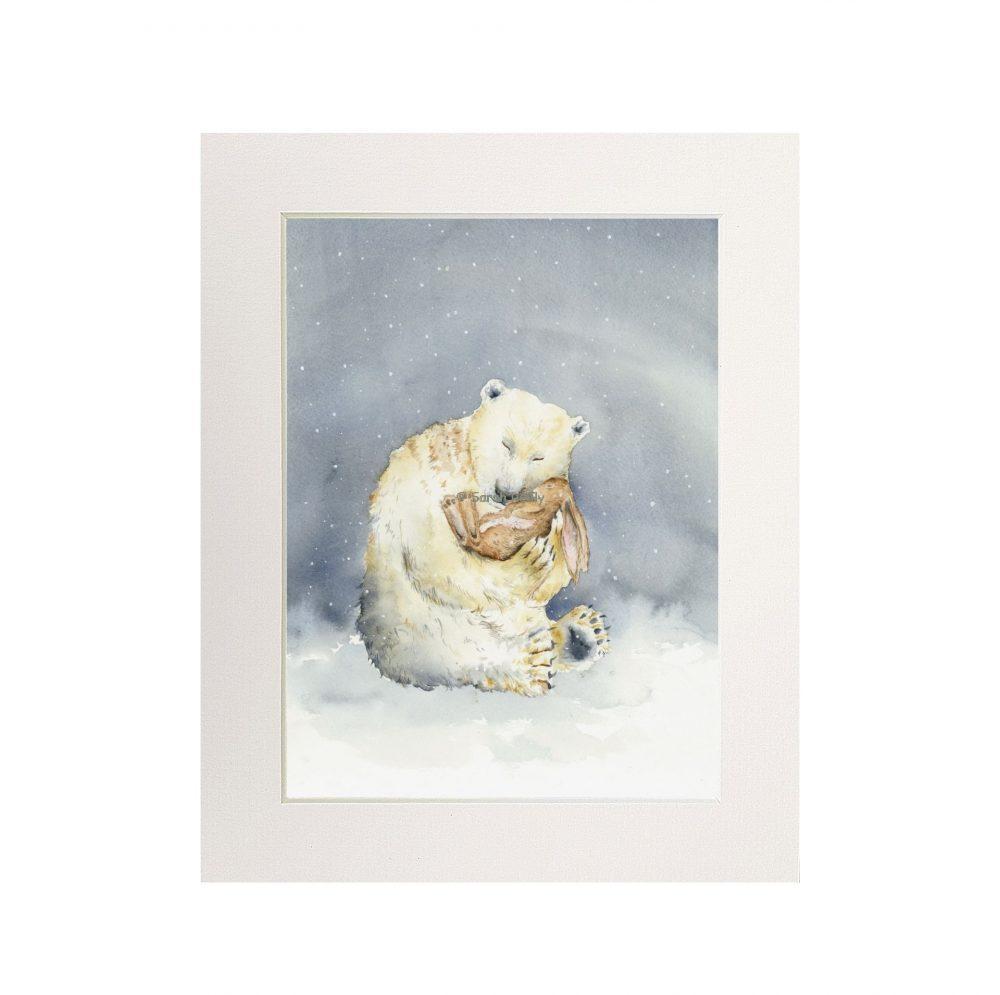 Snow Bear and the Magic Book Print (Portrait)