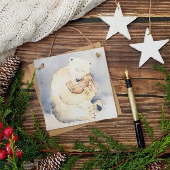 Snow Bear and the Magic Book Wooden Forever Card