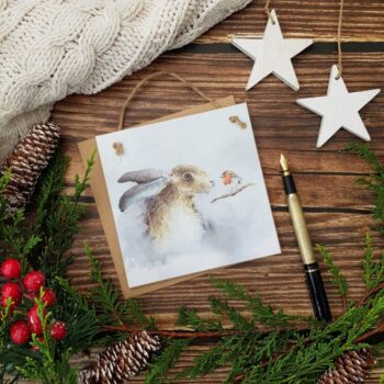 The Hare and the Robin Wooden Forever Card