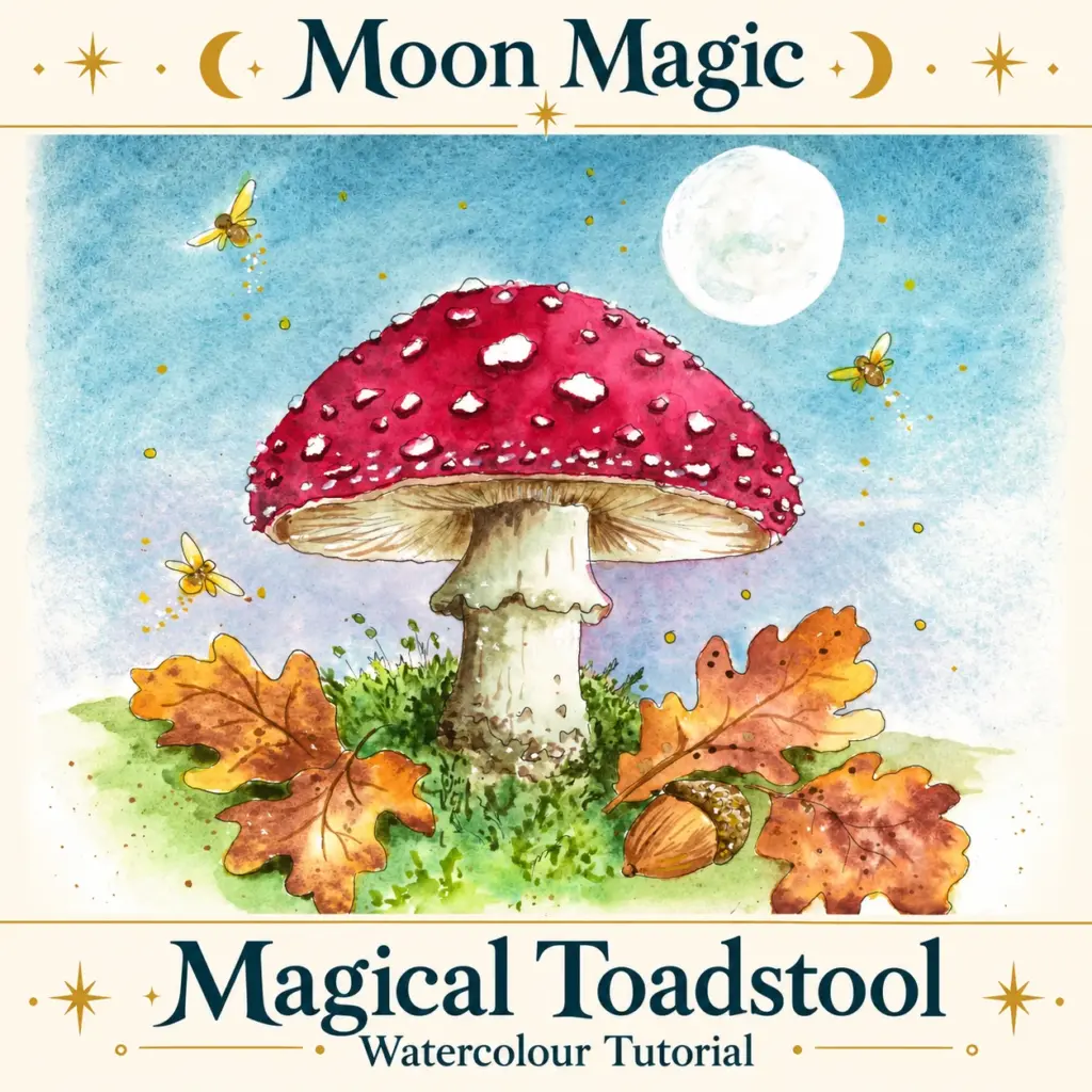 Moonlit Toadstool Watercolour Tutorial-3