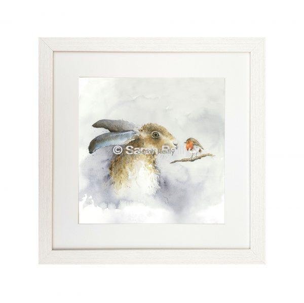 The Hare and The Robin - Framed Signature Print